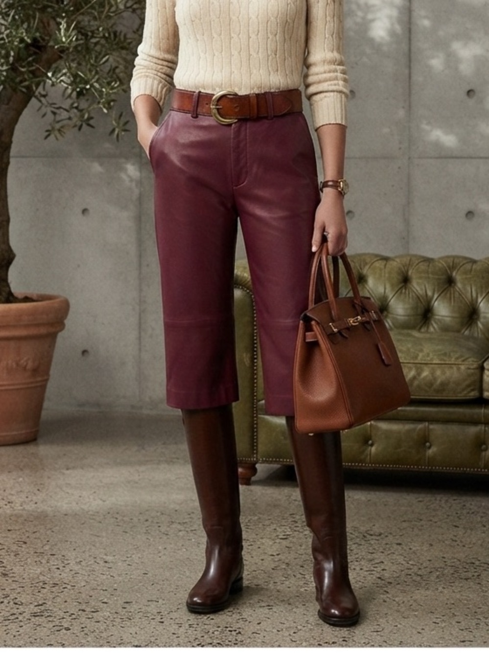 Aritzia Babaton Highrise Wide Leg Command Cropped Faux Leather Pants Size 00